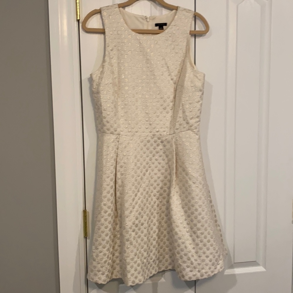 Ann Taylor Gold/White Dress